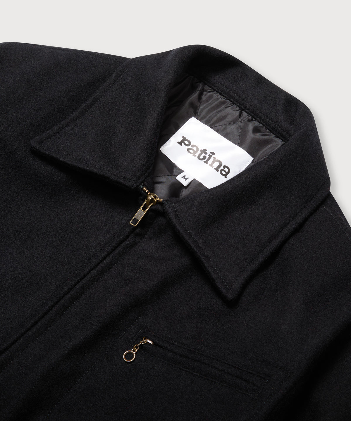 Wool Crew Jacket - Black - Patina