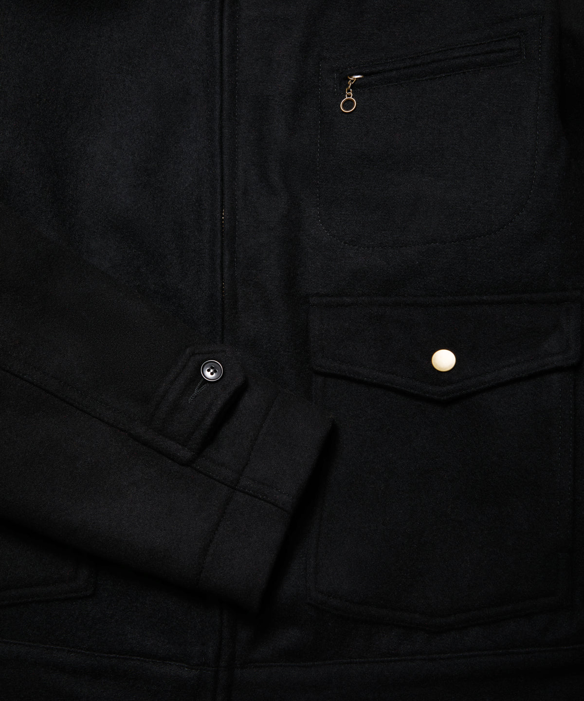 Wool Crew Jacket - Black - Patina