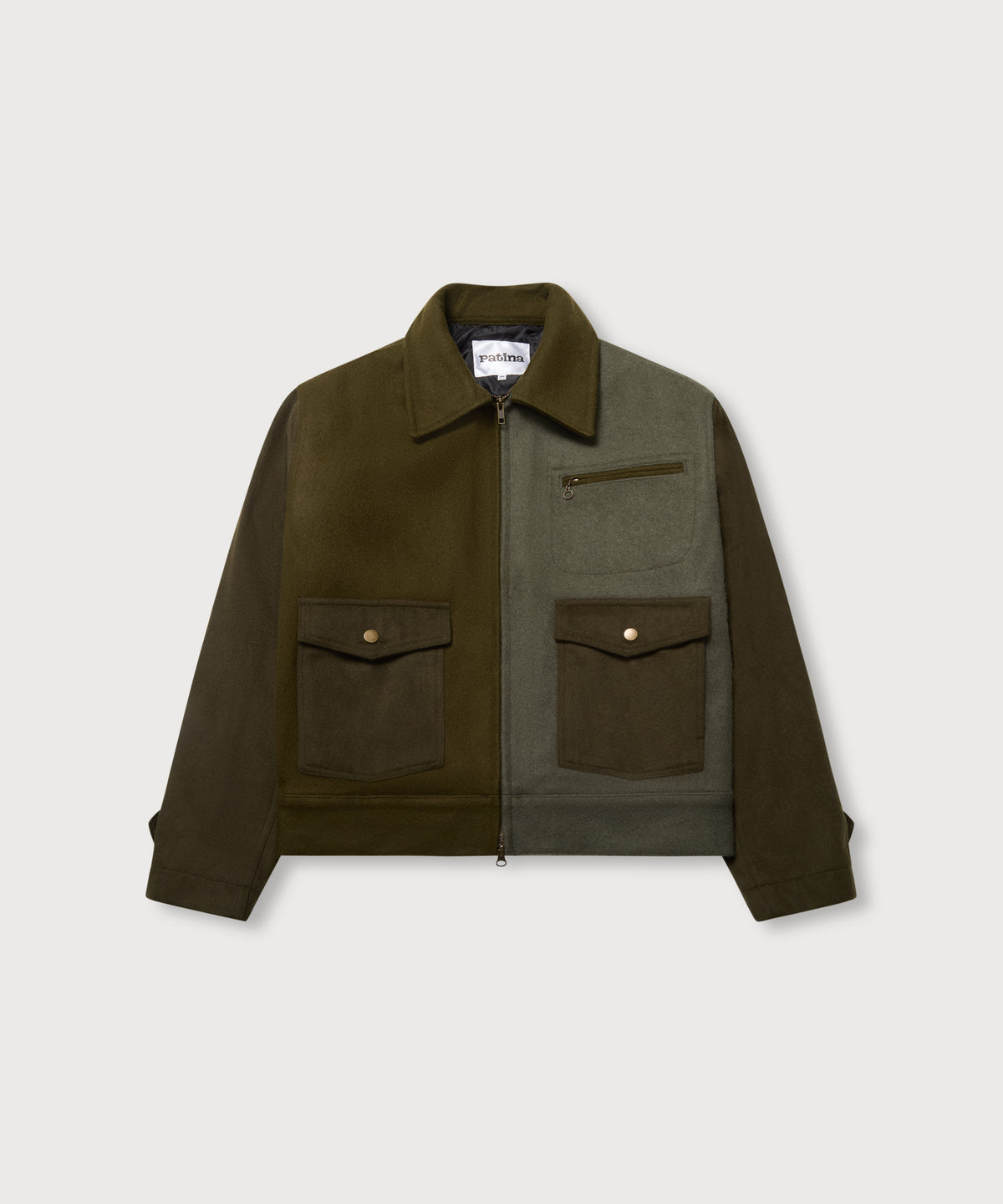 Wool Crew Jacket - Green - Patina