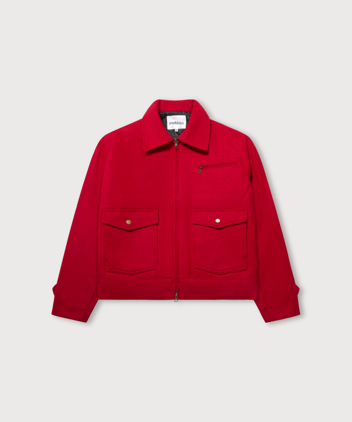 Wool Crew Jacket - Red - Patina