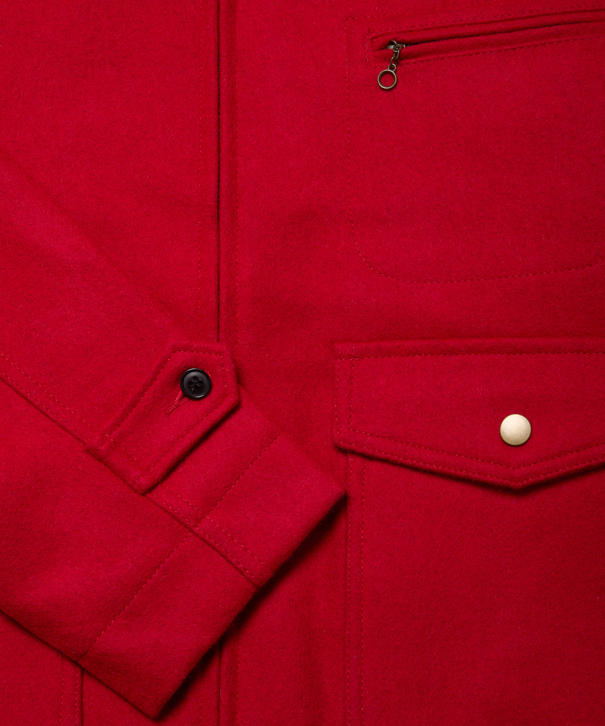 Wool Crew Jacket - Red - Patina