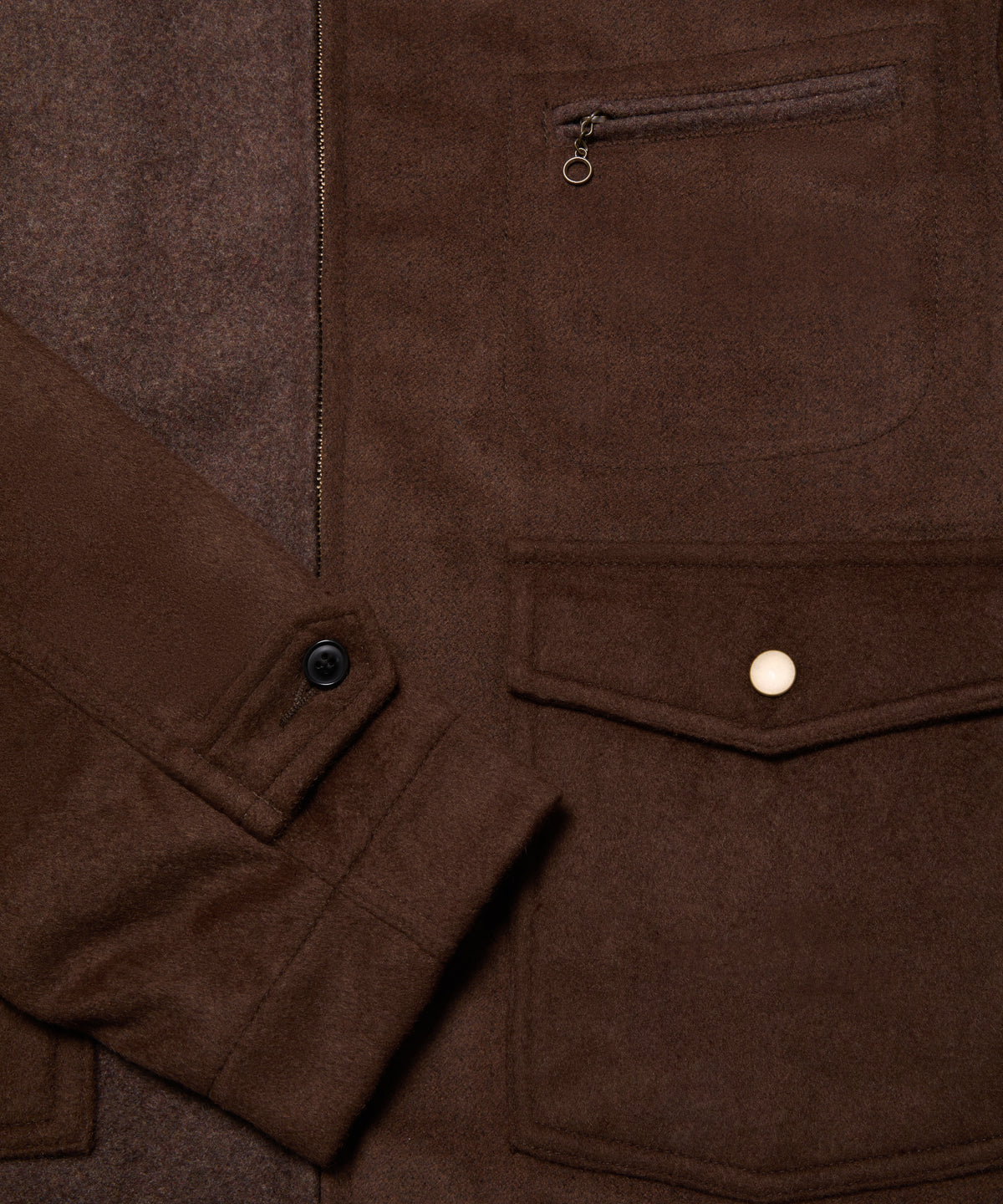 Wool Crew Jacket - Brown - Patina