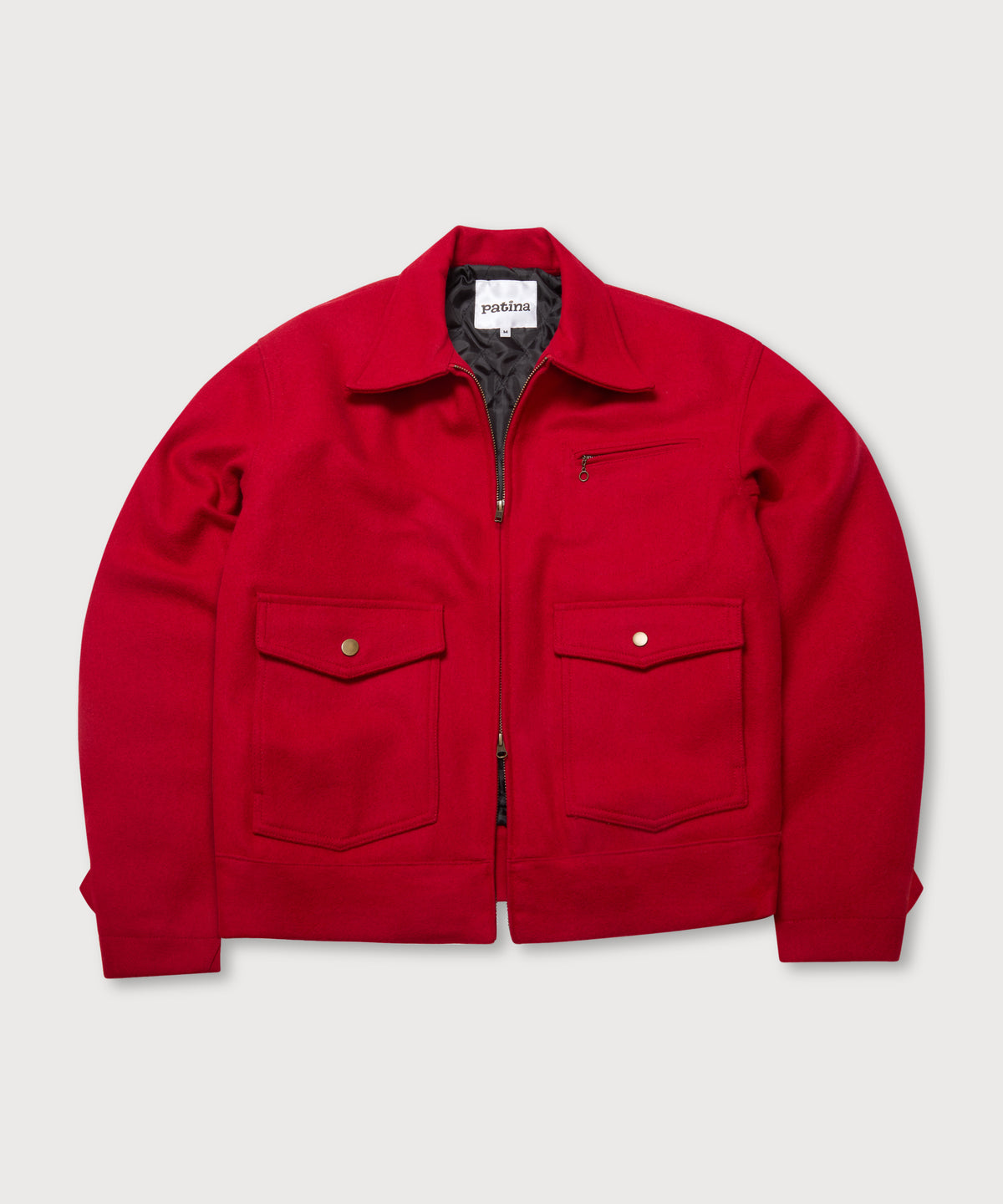 Wool Crew Jacket - Red - Patina