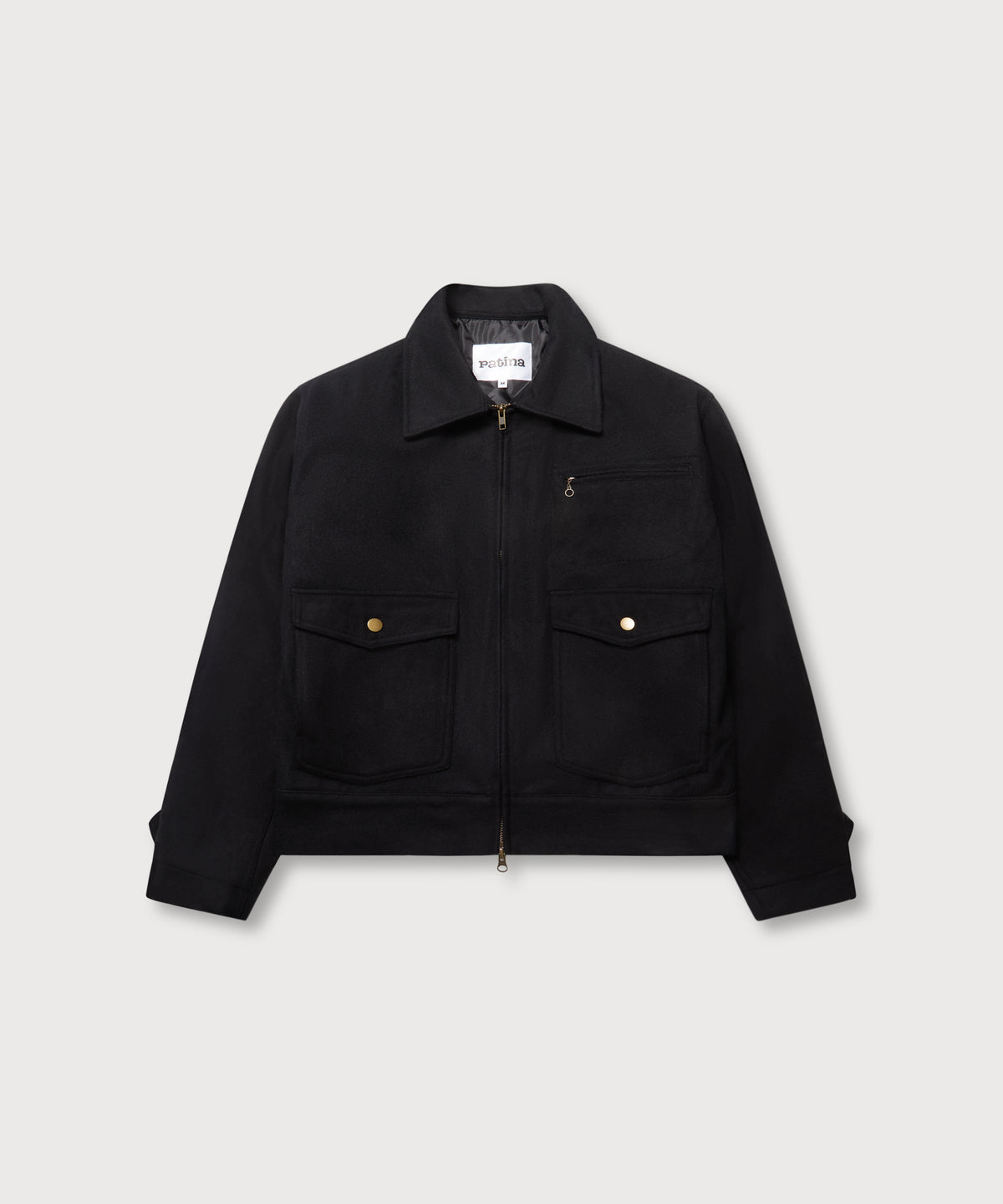 Wool Crew Jacket - Black - Patina
