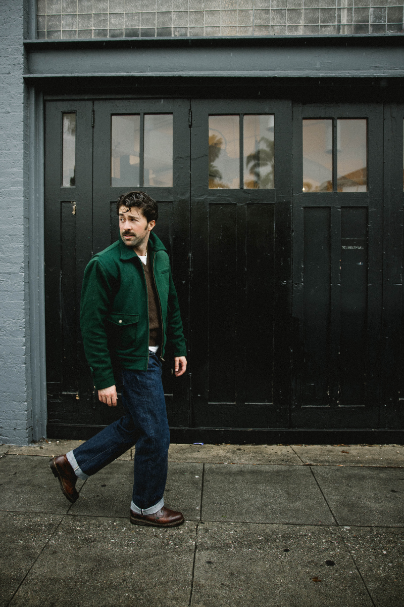 Wool Crew Jacket - Green - Patina