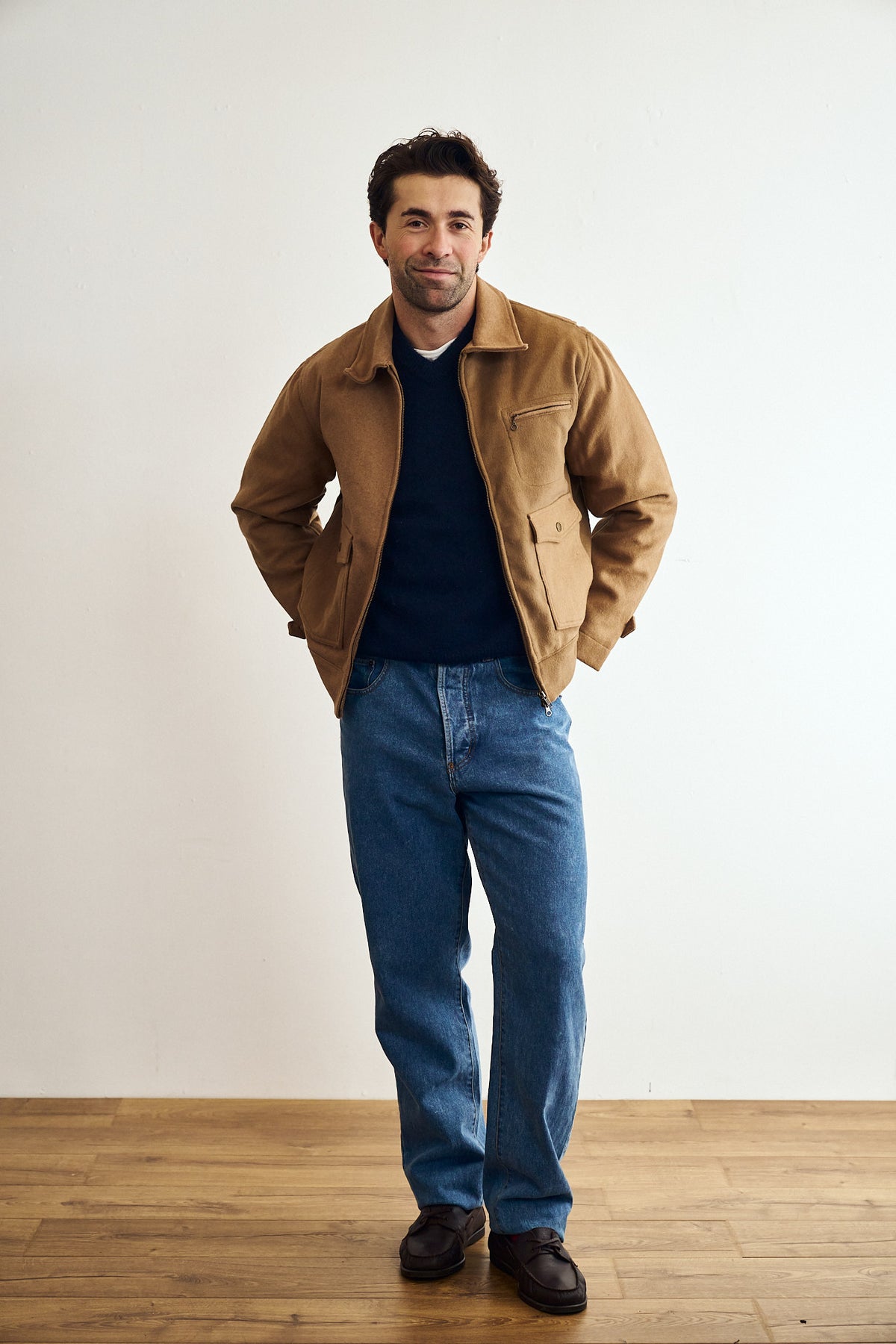 Wool Crew Jacket - Camel