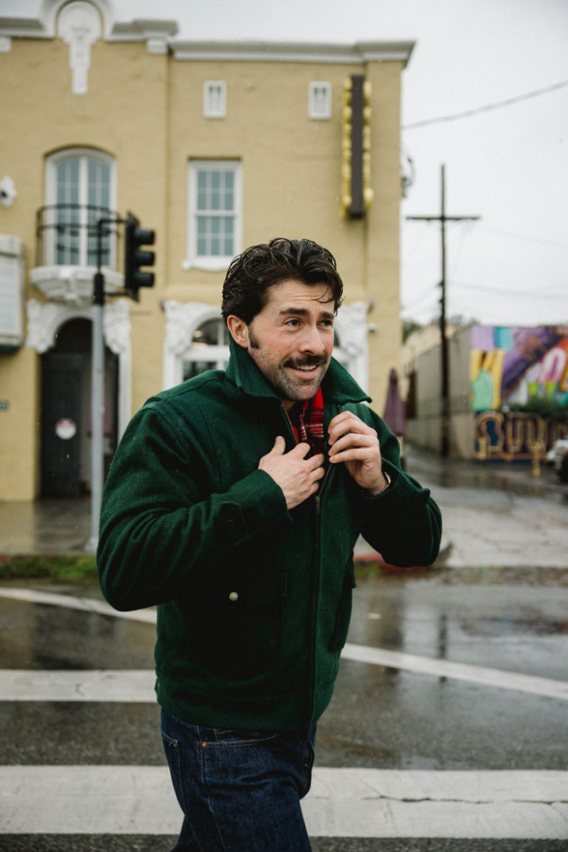 Wool Crew Jacket - Green - Patina