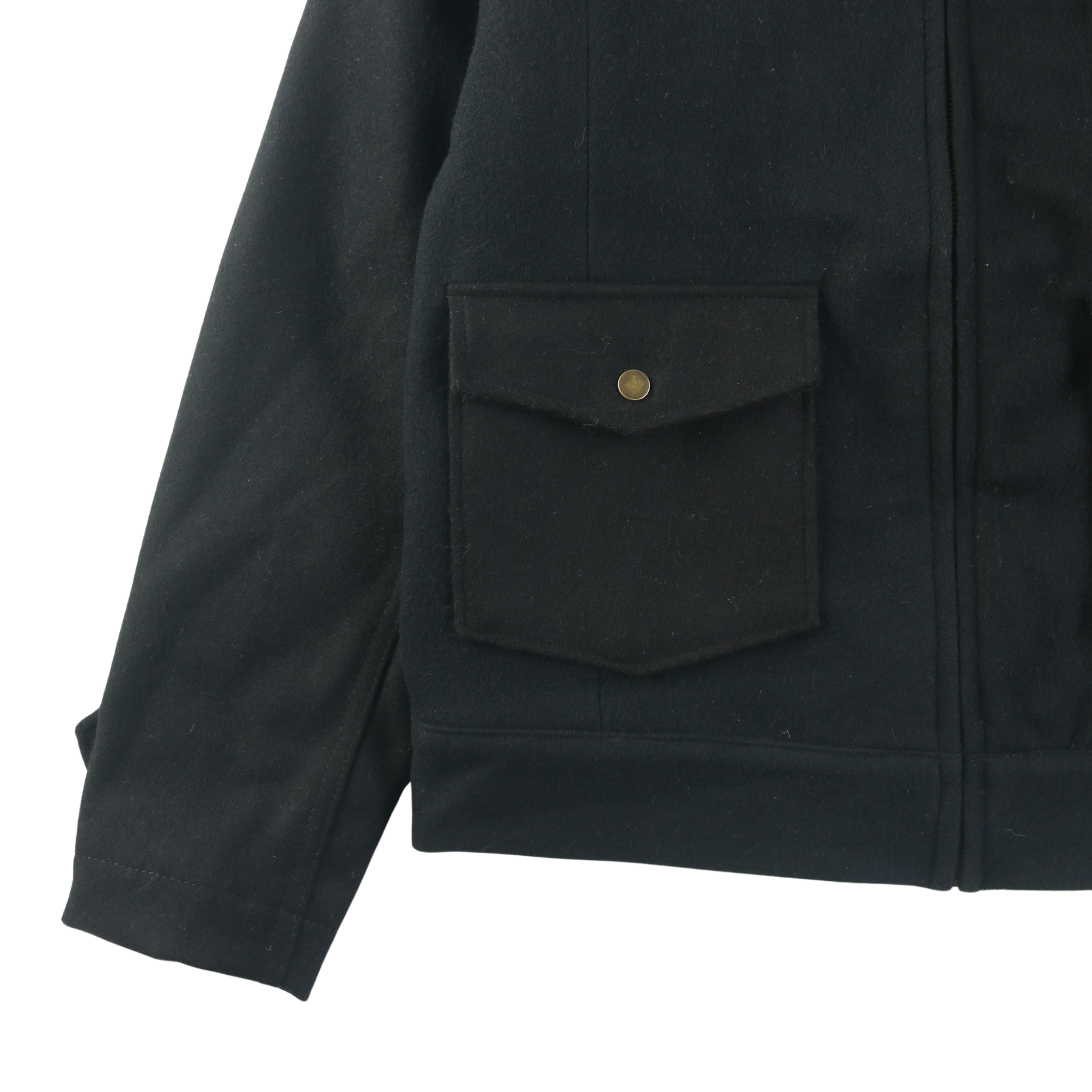 Wool Crew Jacket - Black - Patina