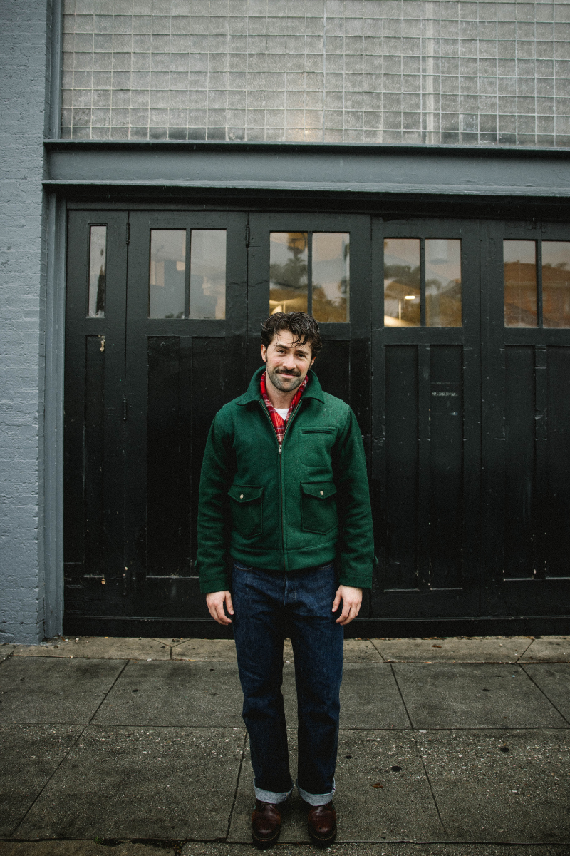 Wool Crew Jacket - Green - Patina