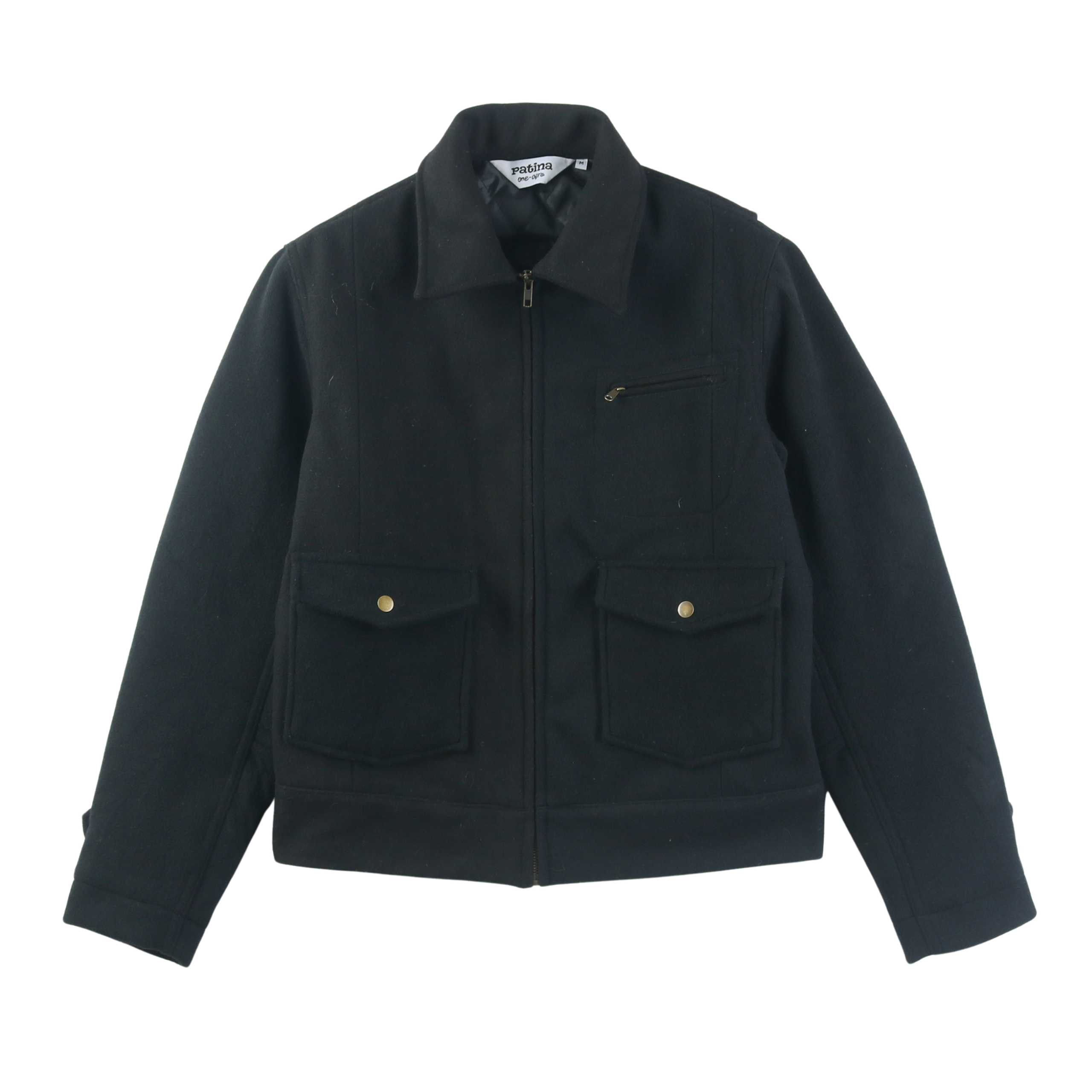 Wool Crew Jacket - Black - Patina