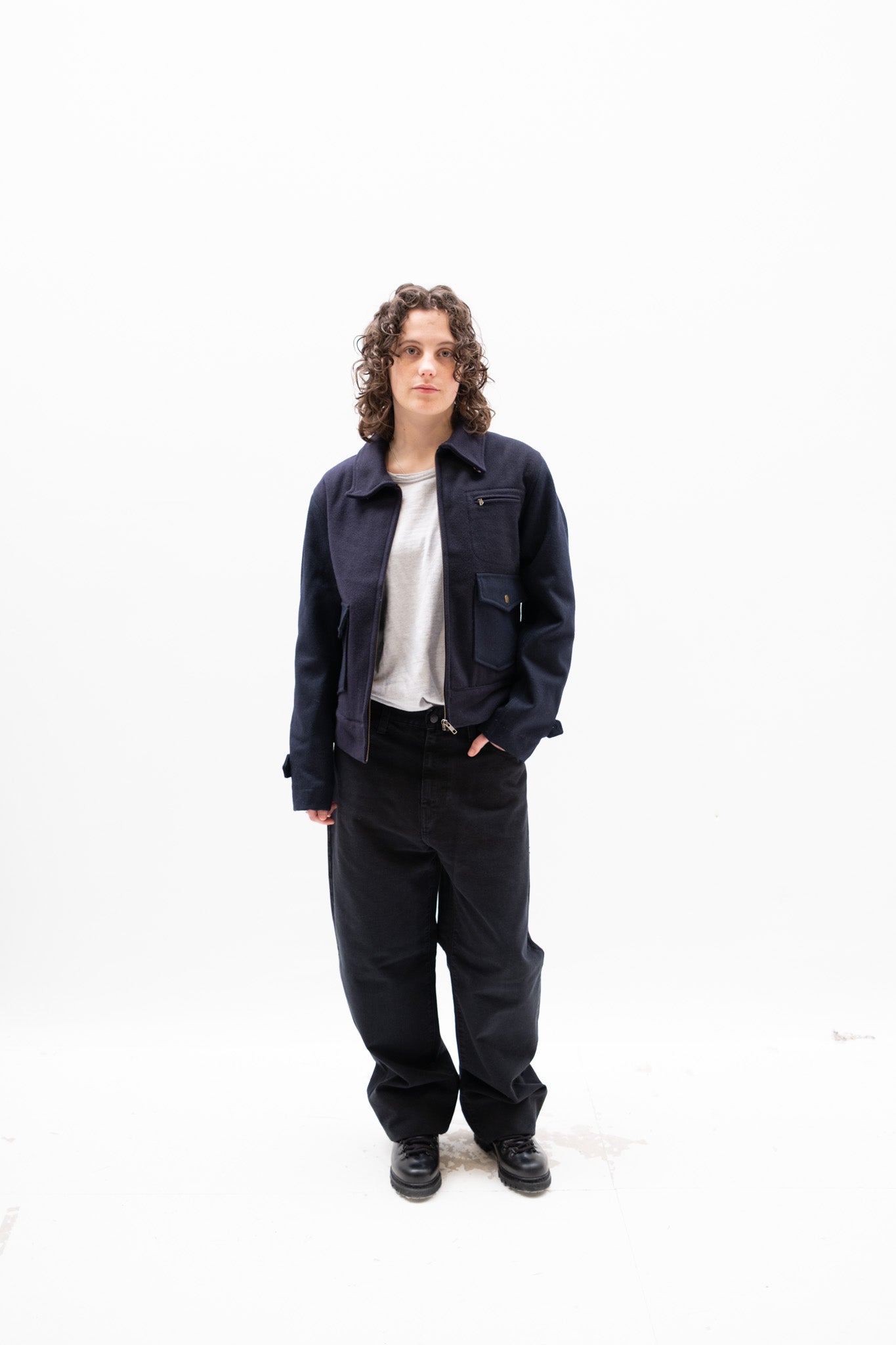 Wool Crew Jacket - Navy - Patina