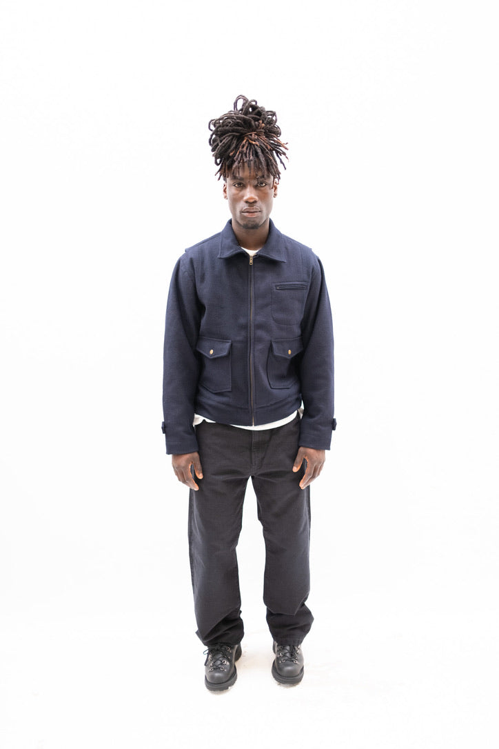 Wool Crew Jacket - Navy - Patina
