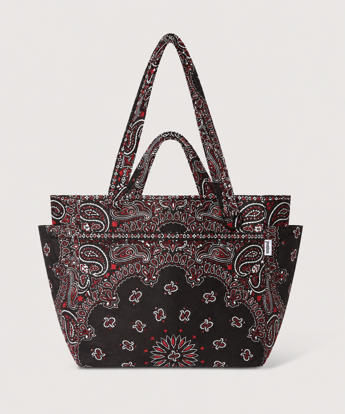 Bandana Tote Bag - Black & Red