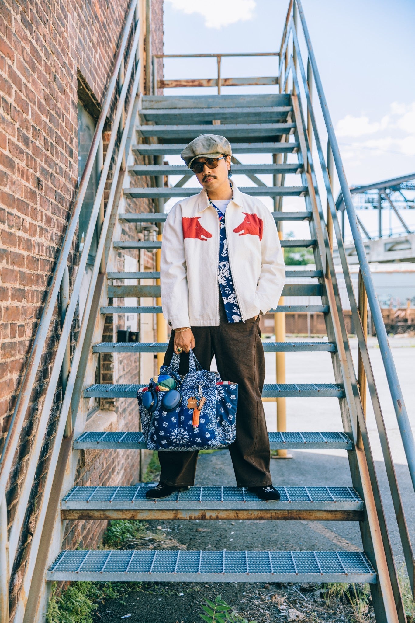 Bandana Tote Bag - Navy