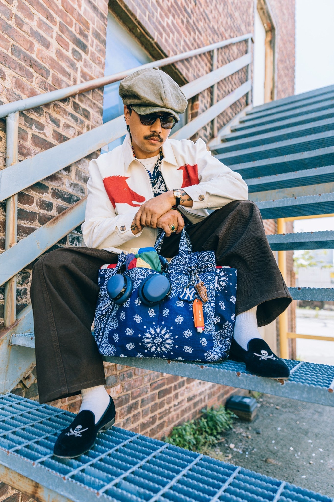 Bandana Tote Bag - Navy
