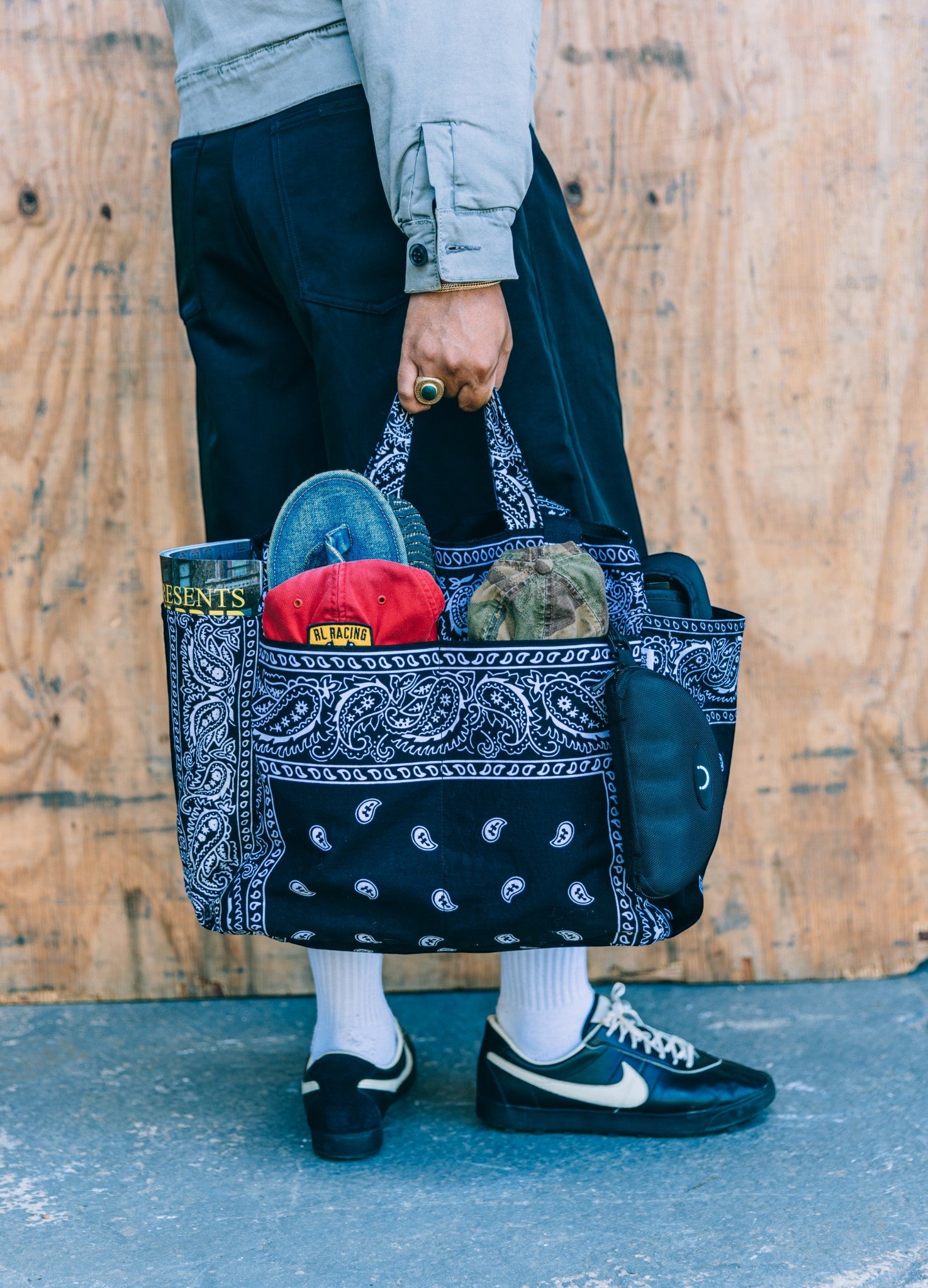 Bandana Tote Bag - Black