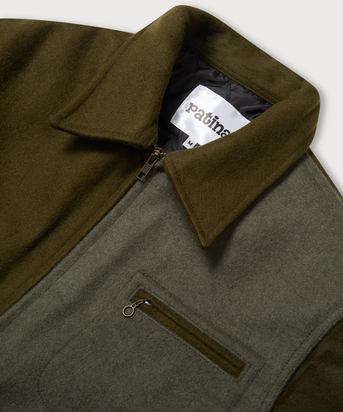 Wool Crew Jacket - Green - Patina