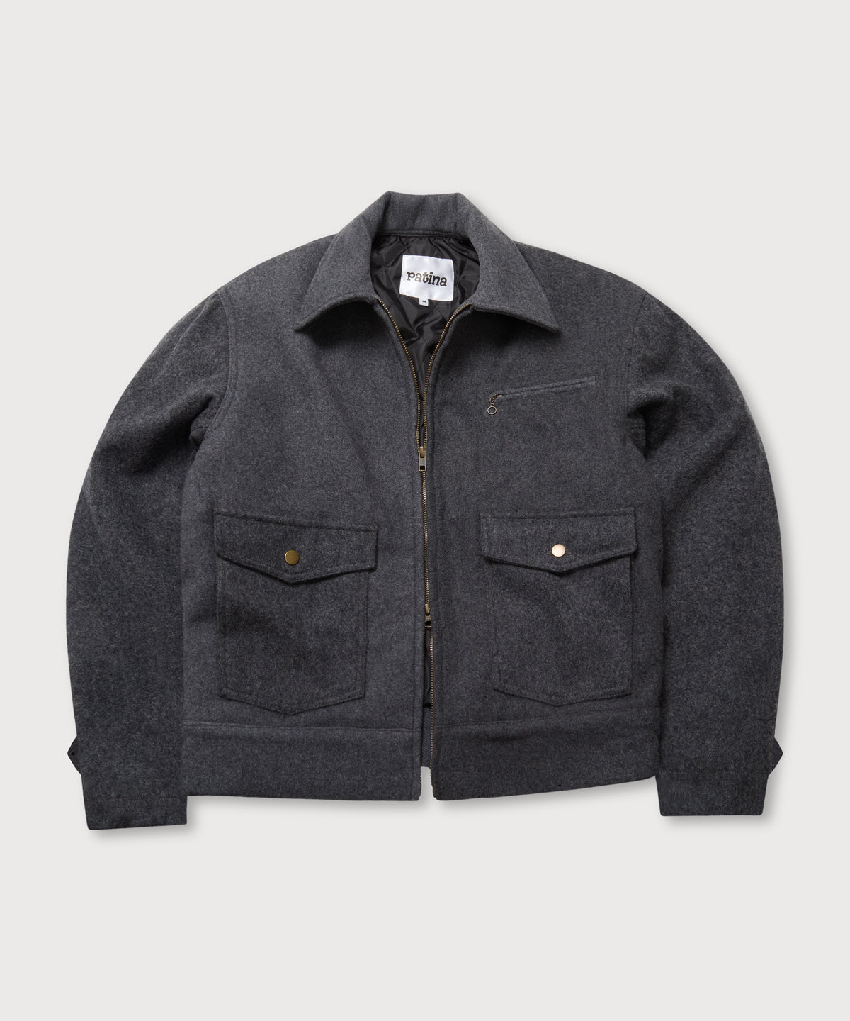 Wool Crew Jacket - Grey - Patina