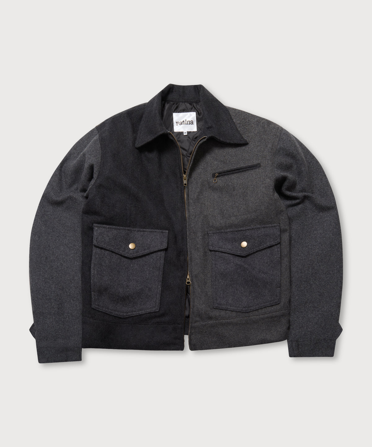 Wool Crew Jacket - Grey - Patina