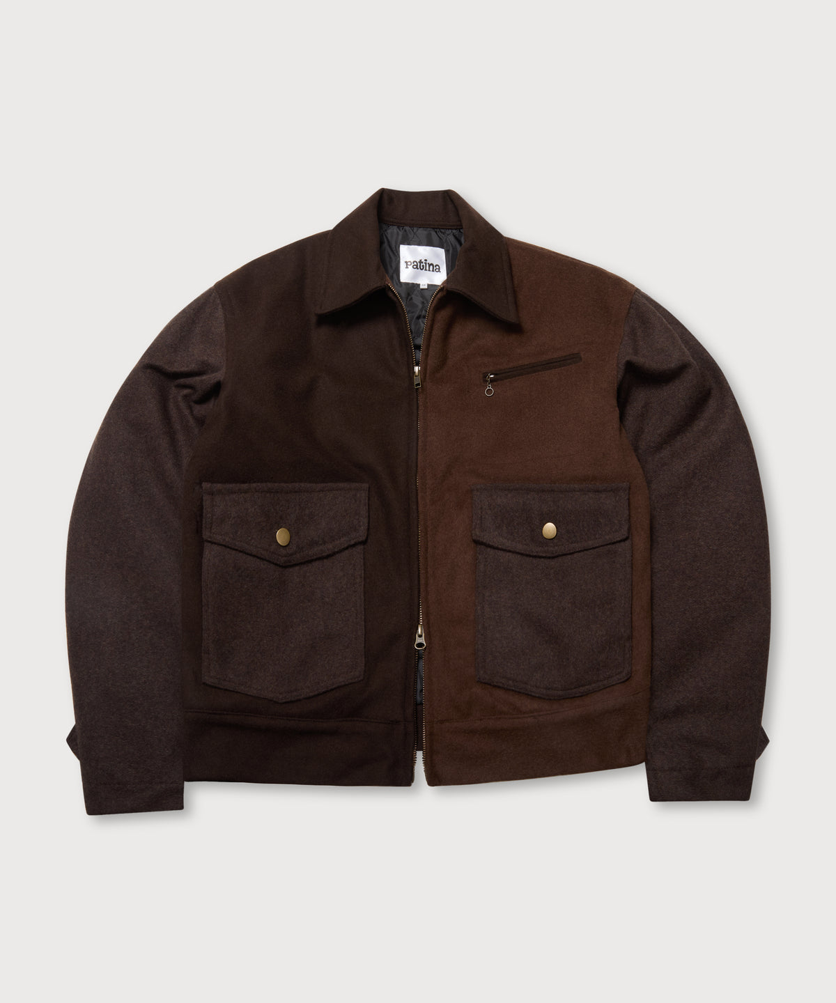 Wool Crew Jacket - Brown - Patina