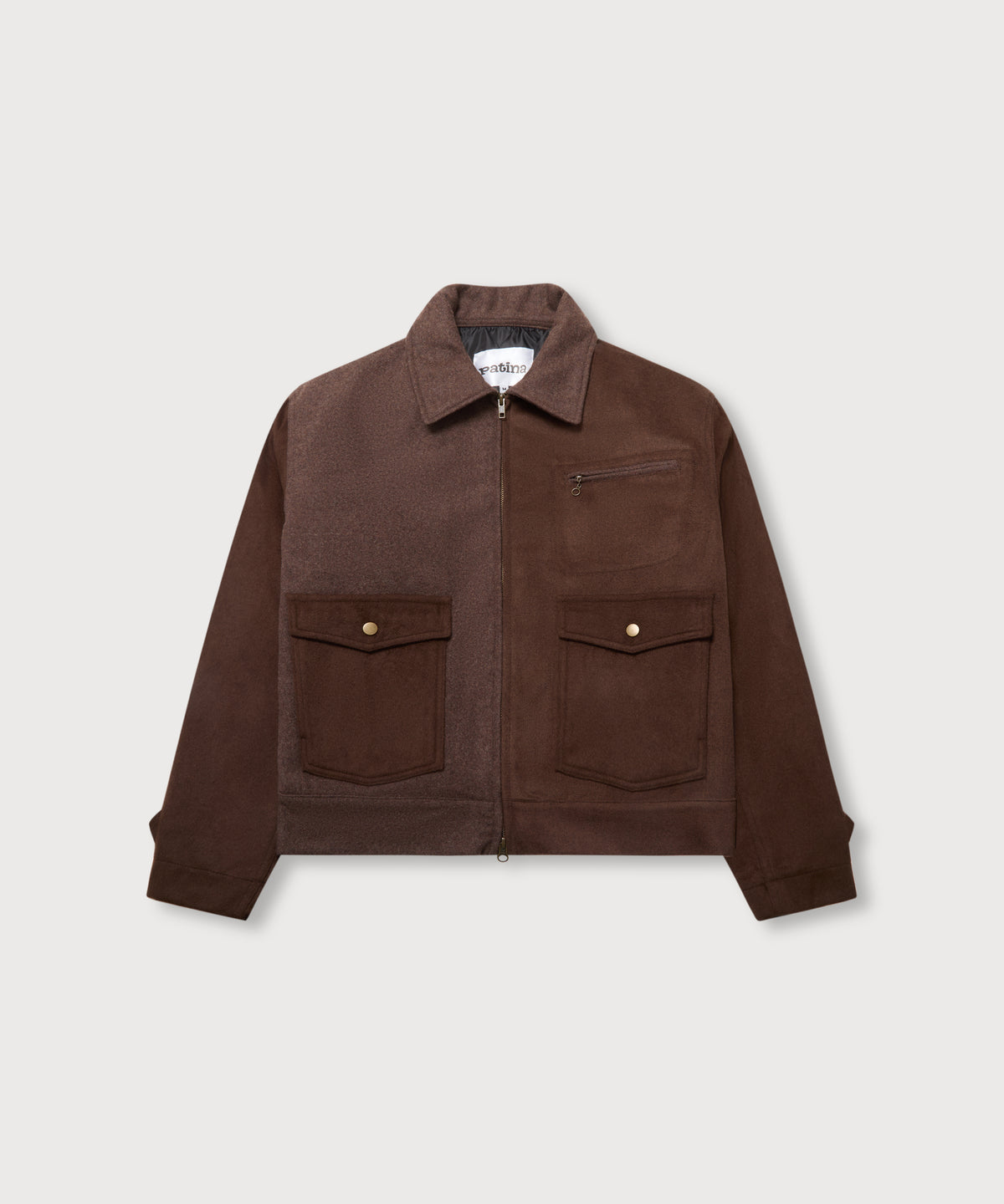 Wool Crew Jacket - Brown - Patina