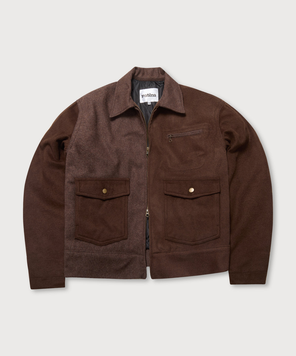 Wool Crew Jacket - Brown - Patina