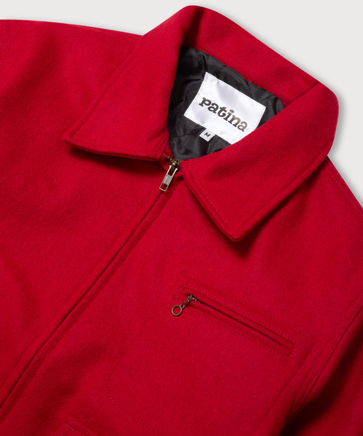 Wool Crew Jacket - Red - Patina