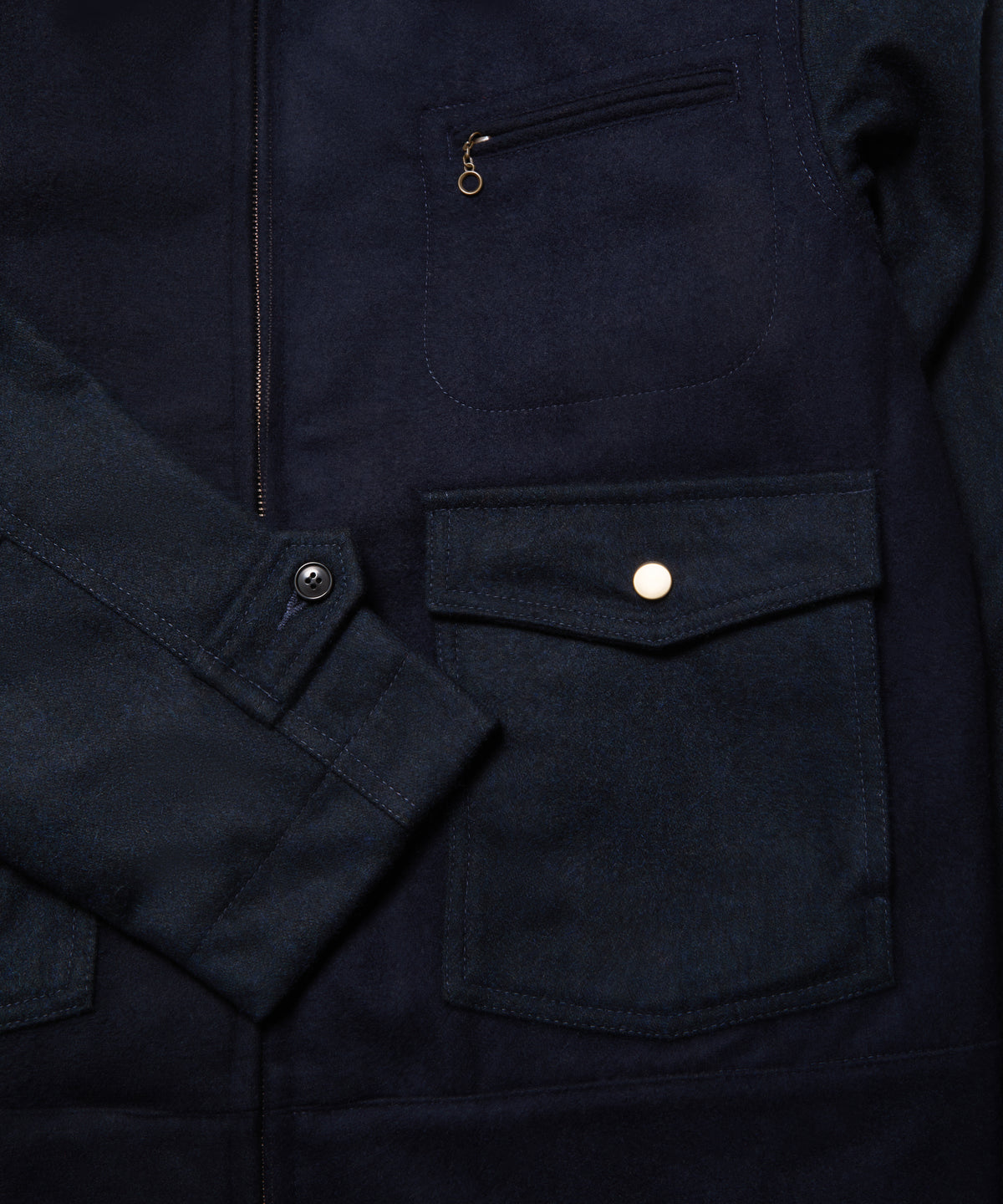 Wool Crew Jacket - Navy - Patina