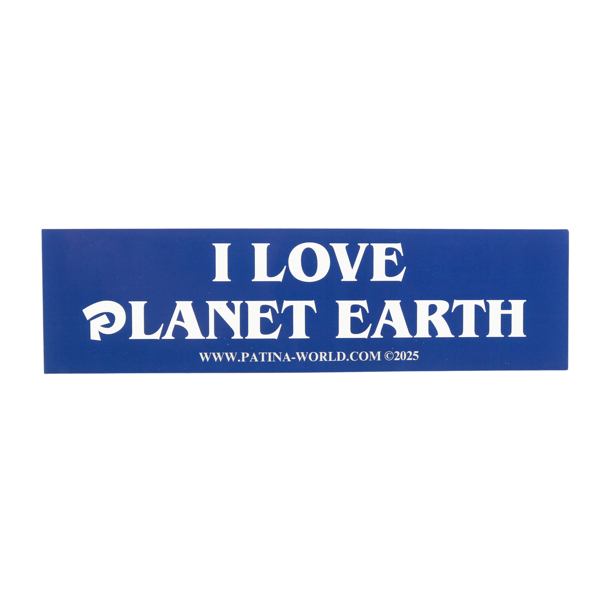 I Love Planet Earth Bumper Sticker - Patina