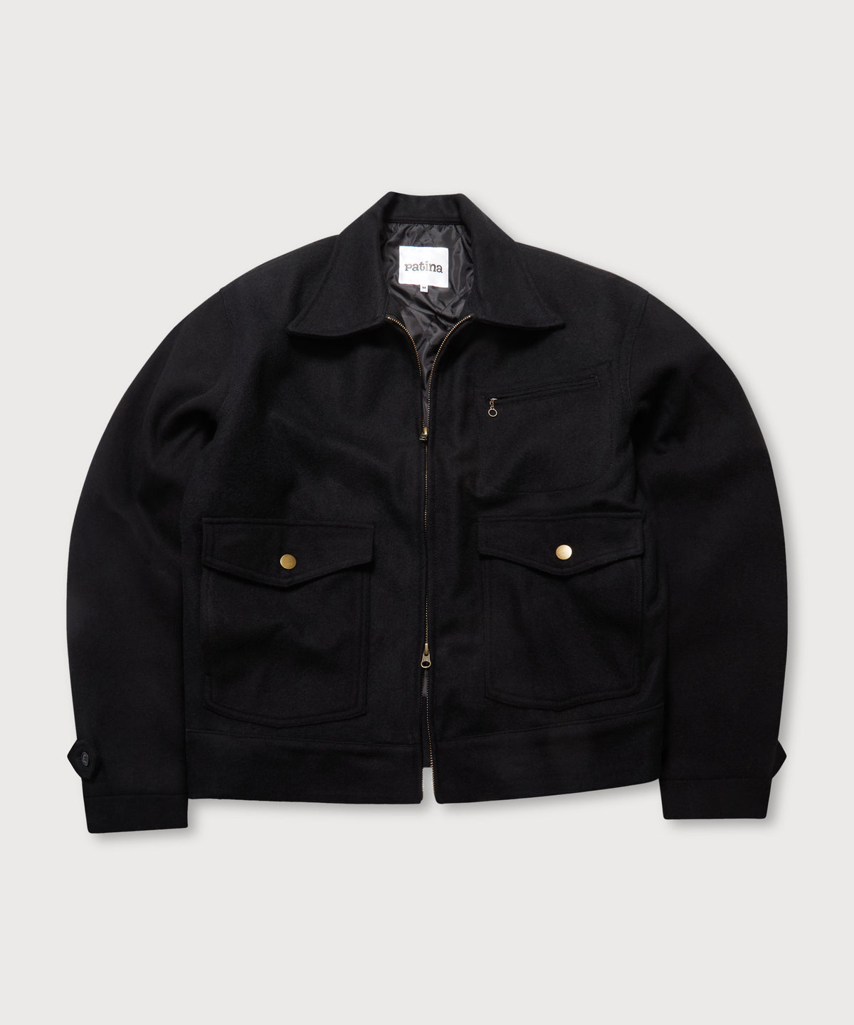 Wool Crew Jacket - Black - Patina