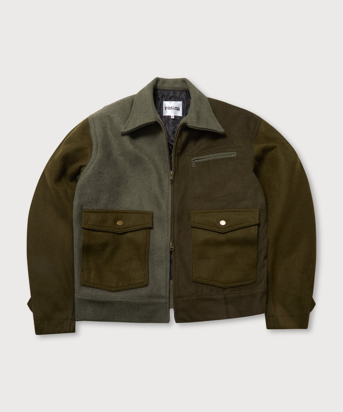 Wool Crew Jacket - Green - Patina