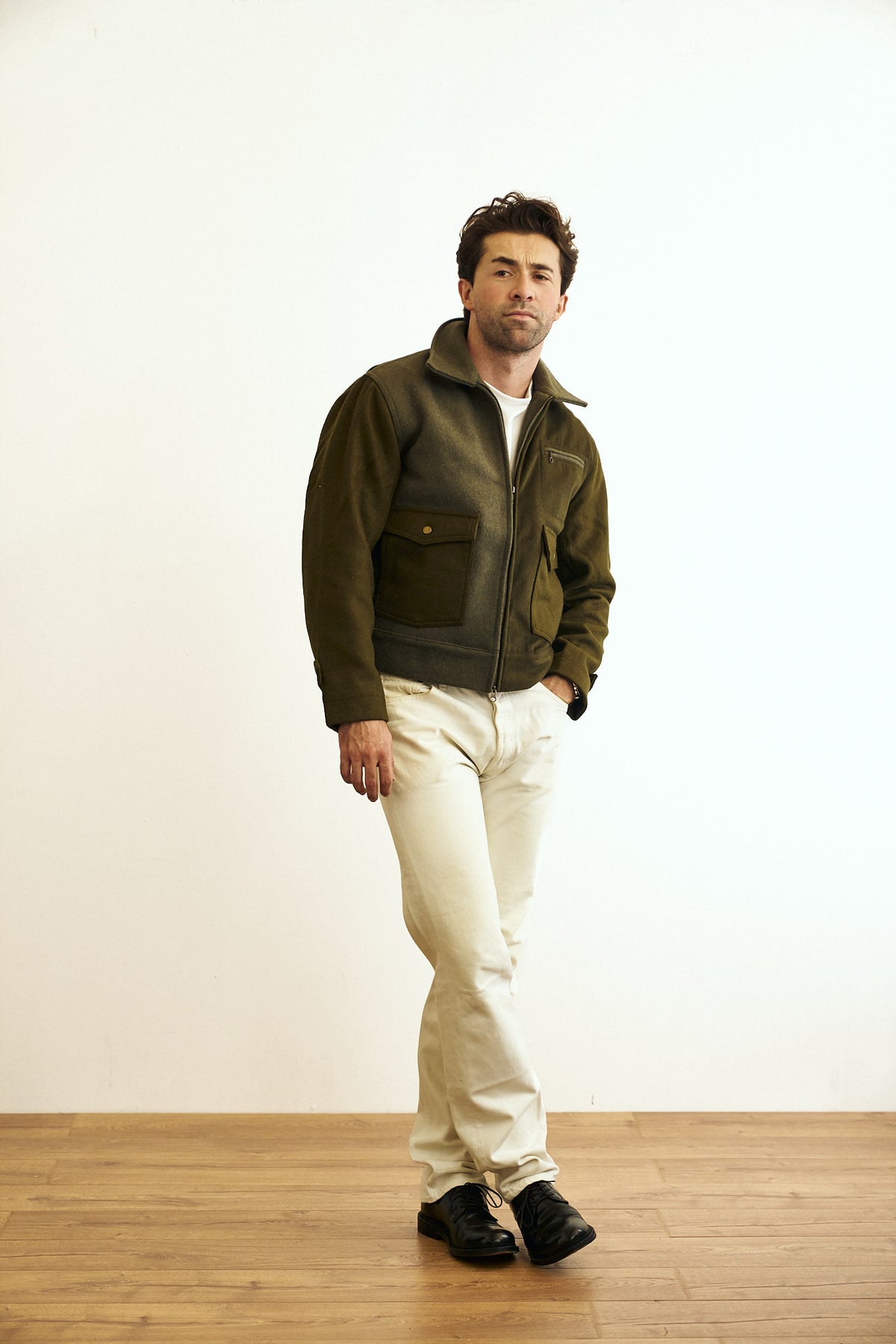 Wool Crew Jacket - Green