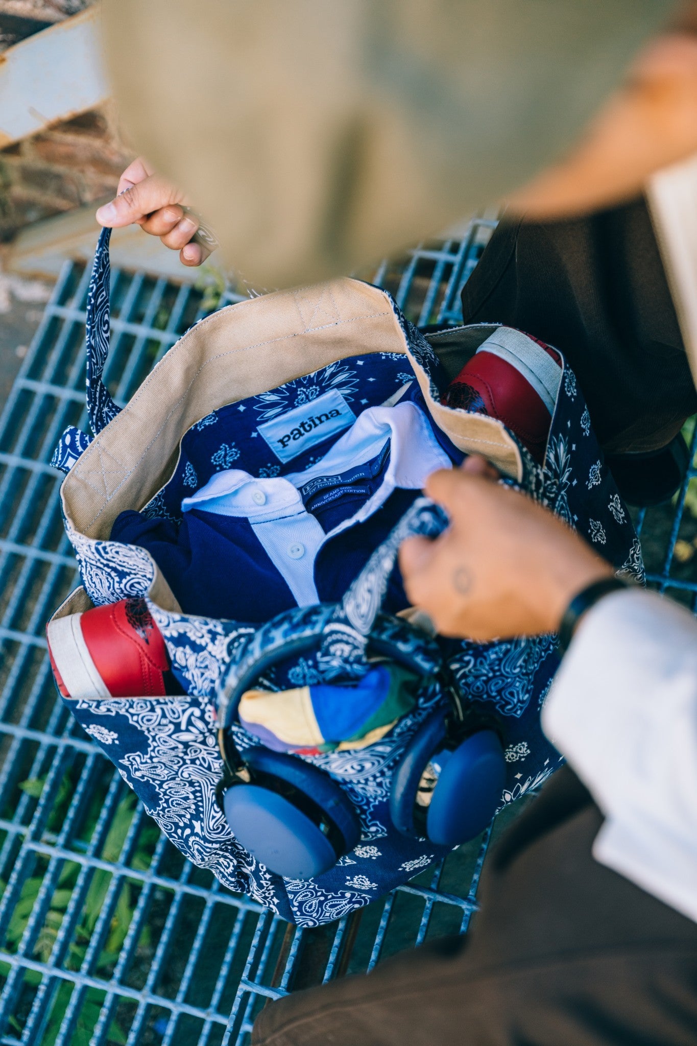 Bandana Tote Bag - Navy