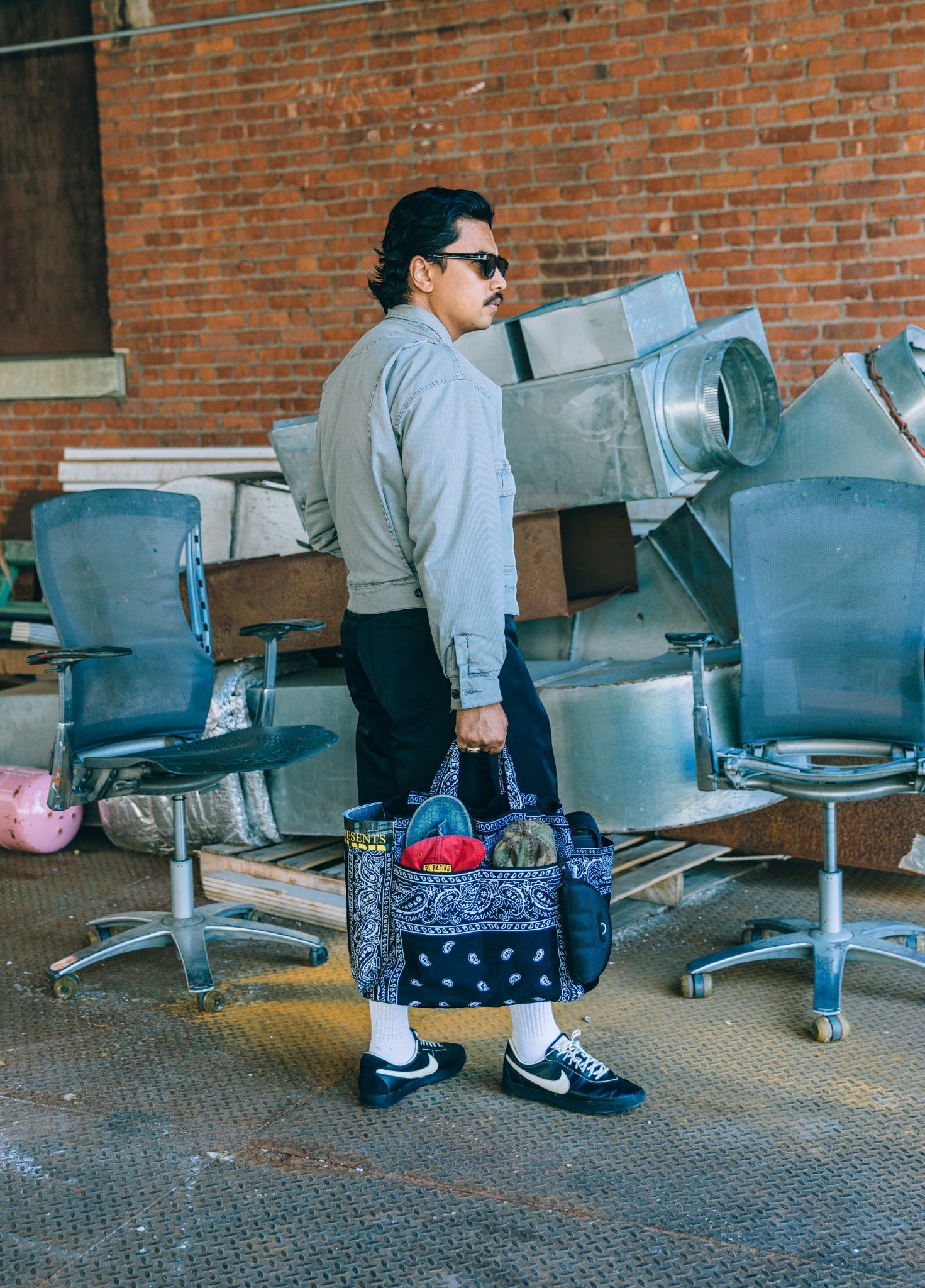 Bandana Tote Bag - Black