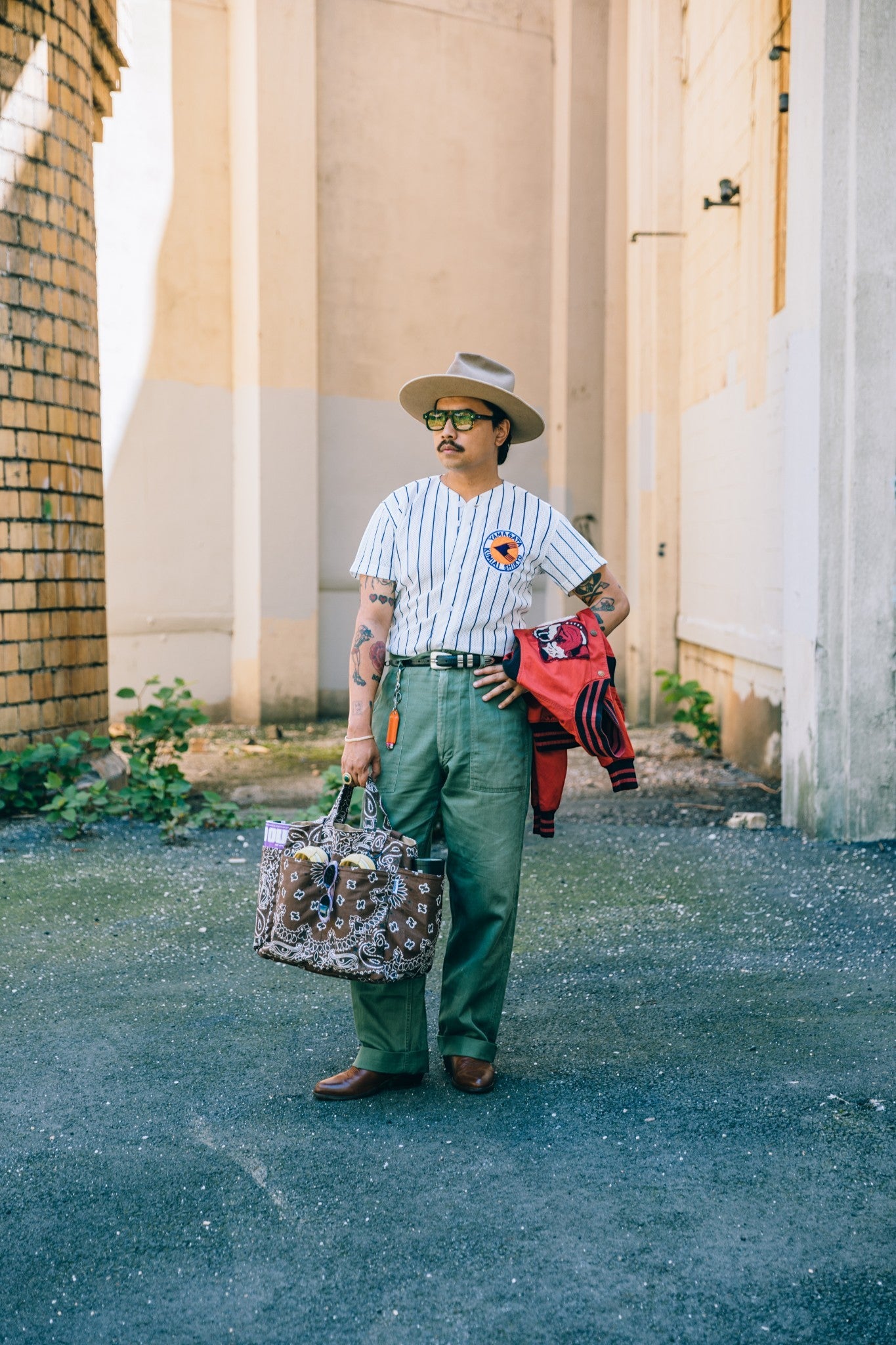 Bandana Tote Bag - Brown