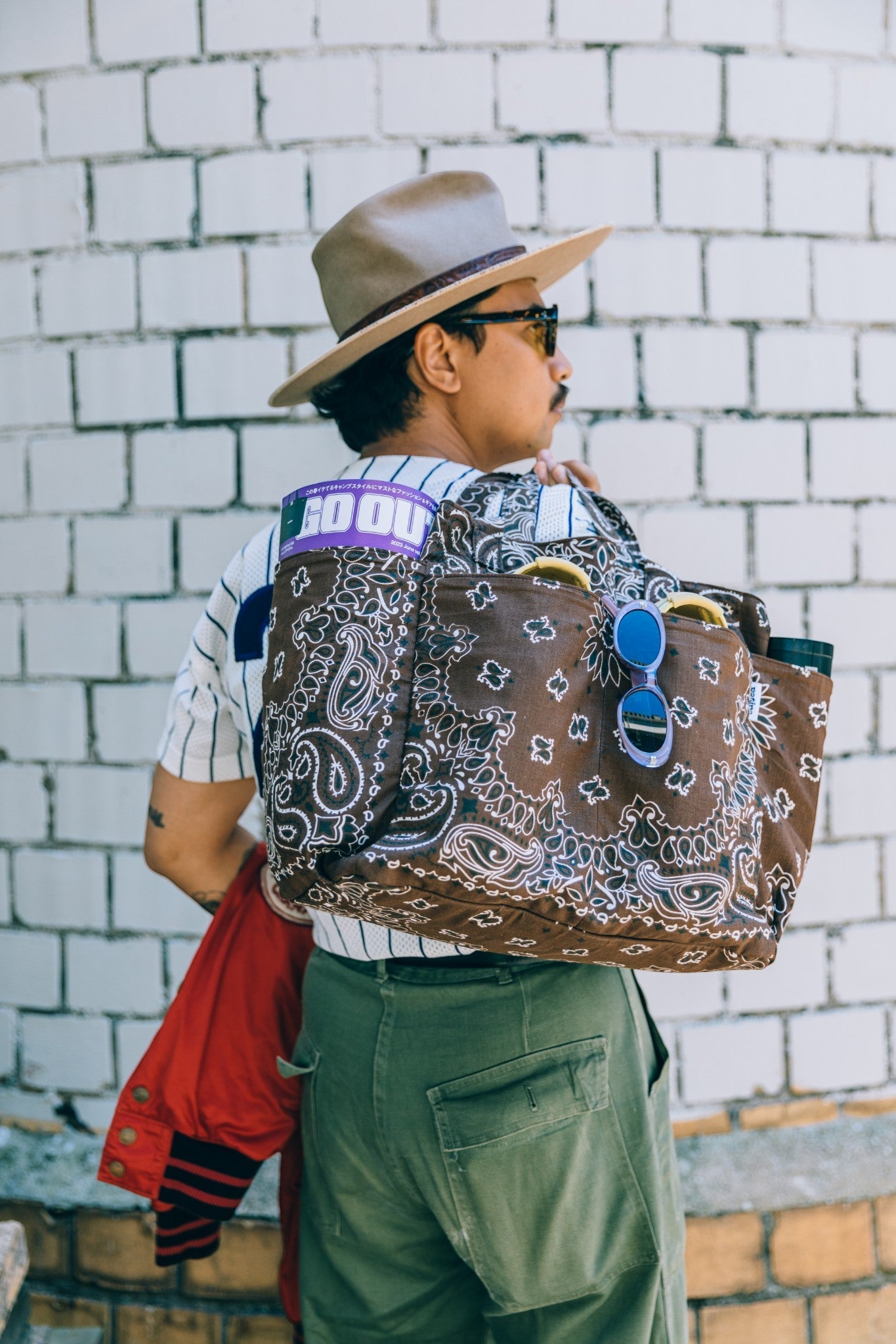 Bandana Tote Bag - Brown