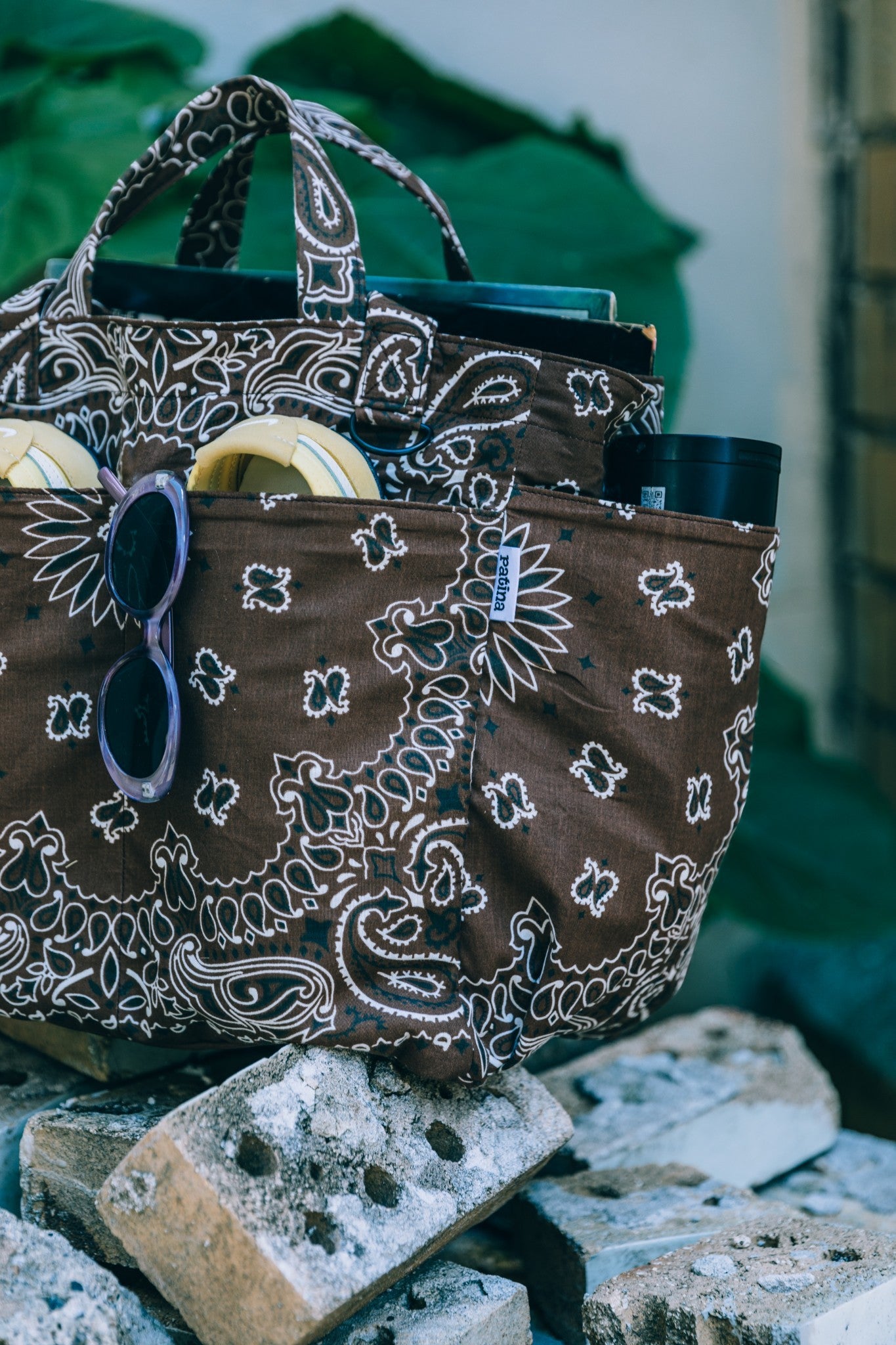 Bandana Tote Bag - Brown